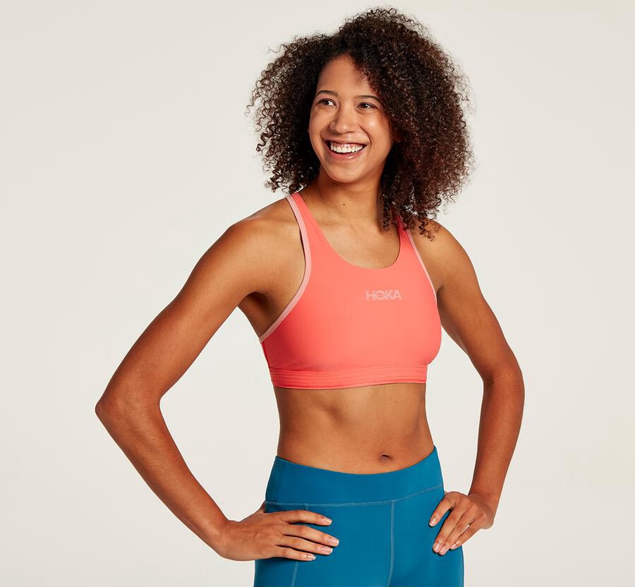 Hoka One One Womens Bra - Performance Sports - Orange - GHEL63980